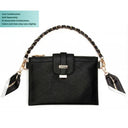 Chic Twist Scarf Chain Bag Strap - Black / Gold Chain Print
