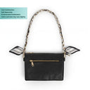Classic Chic Scarf Chain Bag Strap – Black & White Stripe