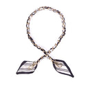 Classic Chic Scarf Chain Bag Strap – Black & White Stripe