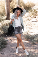 Let's Get Takeout Button Detail Blazer-Blazers-Rae Collective, Women's Online Fashion Boutique Located in Phoenix, Arizona (Scottsdale Area)