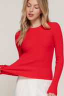 Luxe Ribbed Long Sleeve Crew Sweater-Tops-Krush Kandy, Women's Online Fashion Boutique Located in Phoenix, Arizona (Scottsdale Area)