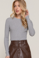 Luxe Ribbed Long Sleeve Crew Sweater-Tops-Krush Kandy, Women's Online Fashion Boutique Located in Phoenix, Arizona (Scottsdale Area)