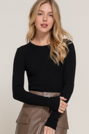 Luxe Ribbed Long Sleeve Crew Sweater-Tops-Krush Kandy, Women's Online Fashion Boutique Located in Phoenix, Arizona (Scottsdale Area)