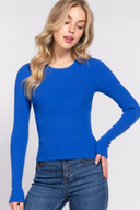 Luxe Ribbed Long Sleeve Crew Sweater-Tops-Krush Kandy, Women's Online Fashion Boutique Located in Phoenix, Arizona (Scottsdale Area)