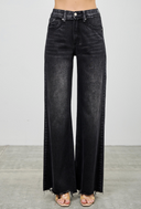 Saige | Black Distressed Tummy Control Denim