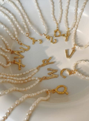 Until Now Pearl Initial Pendant Necklace-Squash Blossom Necklaces-Rae Collective, Women's Online Fashion Boutique Located in Phoenix, Arizona (Scottsdale Area)