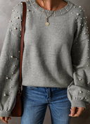 Pearly Chic Luxe Viscose Pearl Sweater-Sweaters-Krush Kandy, Women's Online Fashion Boutique Located in Phoenix, Arizona (Scottsdale Area)