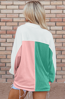 Ribbed Color Block Collared Sweatshirt-Sweaters-Rae Collective, Women's Online Fashion Boutique Located in Phoenix, Arizona (Scottsdale Area)