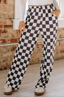 Pep Talk Checker Knit Pants-Bottoms-Rae Collective, Women's Online Fashion Boutique Located in Phoenix, Arizona (Scottsdale Area)