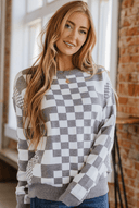 Check Me Out Checked Sweater-Sweaters-Rae Collective, Women's Online Fashion Boutique Located in Phoenix, Arizona (Scottsdale Area)