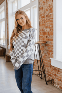 Check Me Out Checked Sweater-Sweaters-Rae Collective, Women's Online Fashion Boutique Located in Phoenix, Arizona (Scottsdale Area)