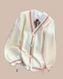 Ribbon Hearts Cable Knit Cardigan-Sweaters-Rae Collective, Women's Online Fashion Boutique Located in Phoenix, Arizona (Scottsdale Area)