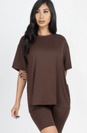 Loose Fit Oversized Bike Short Set| S-2X-2 Piece Outfit Sets-Krush Kandy, Women's Online Fashion Boutique Located in Phoenix, Arizona (Scottsdale Area)
