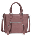 Fashion Smooth Zipper Handle Tote Bag-Rae Collective, Women's Online Fashion Boutique Located in Phoenix, Arizona (Scottsdale Area)