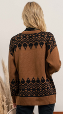 GEOMETRIC OPEN FRONT CARDIGAN-Cardigans-Krush Kandy, Women's Online Fashion Boutique Located in Phoenix, Arizona (Scottsdale Area)