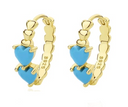 Turquoise Heart Trendy Huggie Earring-Earrings-Rae Collective, Women's Online Fashion Boutique Located in Phoenix, Arizona (Scottsdale Area)