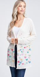 Colorful heart ombre rib long sleeve cardigan (PRE-ORDER)-Cardigans-Krush Kandy, Women's Online Fashion Boutique Located in Phoenix, Arizona (Scottsdale Area)