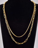 Workin' Overtime Double Chain Gold Necklace-Necklaces-Rae Collective, Women's Online Fashion Boutique Located in Phoenix, Arizona (Scottsdale Area)