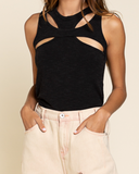 POL Oh So Sweet Sleeveless Cut Out Top-Tanks-Krush Kandy, Women's Online Fashion Boutique Located in Phoenix, Arizona (Scottsdale Area)