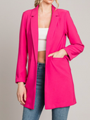Zoom Meeting Lined Long Blazer Jacket-Blazers-Rae Collective, Women's Online Fashion Boutique Located in Phoenix, Arizona (Scottsdale Area)