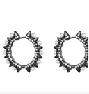 Edgy Glam Spike and Crystal Pearl Earrings-Earrings-Krush Kandy, Women's Online Fashion Boutique Located in Phoenix, Arizona (Scottsdale Area)