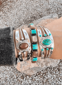 Stagecoach Sterling Silver Stone Cuff-Cuffs-Rae Collective, Women's Online Fashion Boutique Located in Phoenix, Arizona (Scottsdale Area)