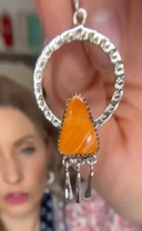 Sunny Stamped Stone Fringe Earrings PREORDER-Drop Earrings-Rae Collective, Women's Online Fashion Boutique Located in Phoenix, Arizona (Scottsdale Area)
