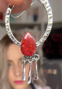 Sunny Stamped Stone Fringe Earrings PREORDER-Drop Earrings-Rae Collective, Women's Online Fashion Boutique Located in Phoenix, Arizona (Scottsdale Area)