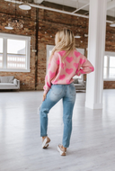 Blissful Jacquard Pink Heart Sweater | S-XL-Sweaters-Rae Collective, Women's Online Fashion Boutique Located in Phoenix, Arizona (Scottsdale Area)