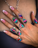 Turquoise & Opal Stone Sterling Silver Ring-Statement Rings-Rae Collective, Women's Online Fashion Boutique Located in Phoenix, Arizona (Scottsdale Area)