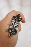 Petal & Stone Checkered Cluster-Cluster Rings-Krush Kandy, Women's Online Fashion Boutique Located in Phoenix, Arizona (Scottsdale Area)
