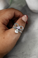 Stone Drop Bow Ring-Cluster Rings-Rae Collective, Women's Online Fashion Boutique Located in Phoenix, Arizona (Scottsdale Area)