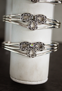 Simple Statement Sterling Bow Cuff-Chain Bracelets-Rae Collective, Women's Online Fashion Boutique Located in Phoenix, Arizona (Scottsdale Area)