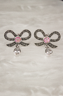 Stone Drop Bow Stud Earrings-Stud Earrings-Krush Kandy, Women's Online Fashion Boutique Located in Phoenix, Arizona (Scottsdale Area)