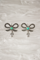Stone Drop Bow Stud Earrings-Stud Earrings-Krush Kandy, Women's Online Fashion Boutique Located in Phoenix, Arizona (Scottsdale Area)
