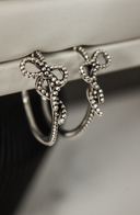 Sterling Silver Tiny Studded Bow Earrings-Stud Earrings-Rae Collective, Women's Online Fashion Boutique Located in Phoenix, Arizona (Scottsdale Area)