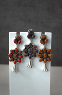 Squash Blossom Stone Statement Earrings-Stud Earrings-Rae Collective, Women's Online Fashion Boutique Located in Phoenix, Arizona (Scottsdale Area)