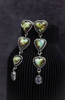 Palomino Trio Heart & CZ Earrings-Stud Earrings-Rae Collective, Women's Online Fashion Boutique Located in Phoenix, Arizona (Scottsdale Area)