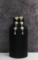 Palomino Trio Heart & CZ Earrings-Stud Earrings-Rae Collective, Women's Online Fashion Boutique Located in Phoenix, Arizona (Scottsdale Area)