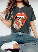 Retro Lips Rock & Roll Graphic Tee-Graphic Tees-Krush Kandy, Women's Online Fashion Boutique Located in Phoenix, Arizona (Scottsdale Area)