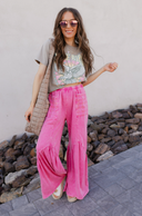 J.HER Mineral Washed Cotton Print Pocket Wide-Leg Flare Pants | S-XL-Pants-Rae Collective, Women's Online Fashion Boutique Located in Phoenix, Arizona (Scottsdale Area)