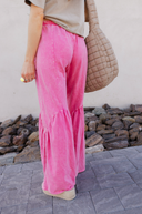 J.HER Mineral Washed Cotton Print Pocket Wide-Leg Flare Pants | S-XL-Pants-Krush Kandy, Women's Online Fashion Boutique Located in Phoenix, Arizona (Scottsdale Area)