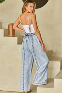 Blue Skies Frayed Denim Overalls-Denim-Krush Kandy, Women's Online Fashion Boutique Located in Phoenix, Arizona (Scottsdale Area)