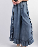 Frill Me Wide Leg Denim Pants-Pants-Krush Kandy, Women's Online Fashion Boutique Located in Phoenix, Arizona (Scottsdale Area)