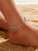 Turquoise Geometric Vintage Anklet-Bracelets-Krush Kandy, Women's Online Fashion Boutique Located in Phoenix, Arizona (Scottsdale Area)