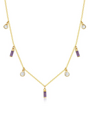 Multi Crystal Dainty Minimalist Necklace-Necklaces-Krush Kandy, Women's Online Fashion Boutique Located in Phoenix, Arizona (Scottsdale Area)