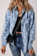 All-American Star Denim Button Down-Tops-Krush Kandy, Women's Online Fashion Boutique Located in Phoenix, Arizona (Scottsdale Area)