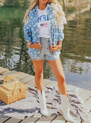 All-American Star Denim Button Down-Tops-Krush Kandy, Women's Online Fashion Boutique Located in Phoenix, Arizona (Scottsdale Area)