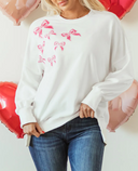 Sequin Bowknot High Low Oversize Sweatshirt-Sweaters-Rae Collective, Women's Online Fashion Boutique Located in Phoenix, Arizona (Scottsdale Area)
