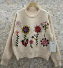 Delicate Embroidered Flower Patch Sweater | Pre-Order-Krush Kandy, Women's Online Fashion Boutique Located in Phoenix, Arizona (Scottsdale Area)